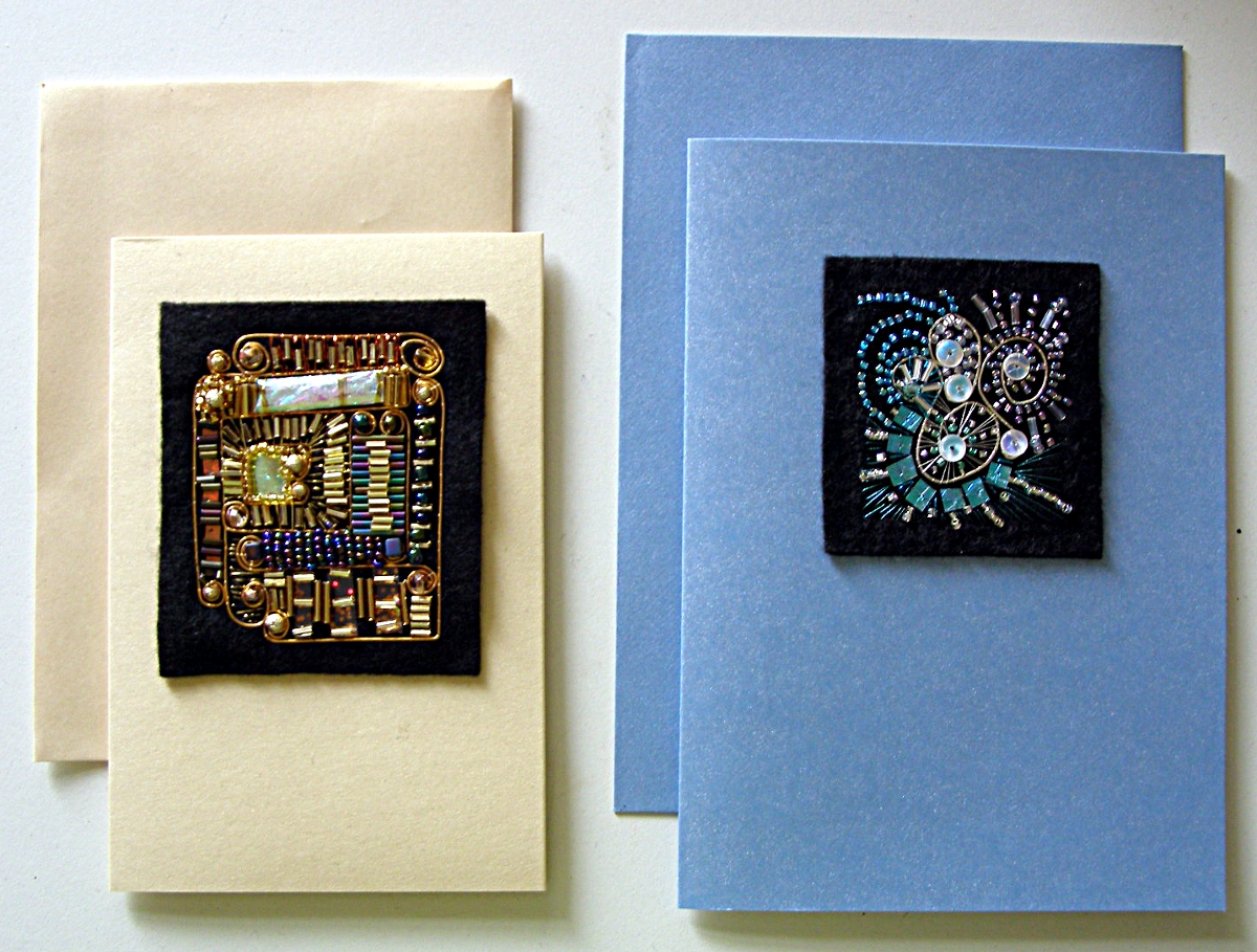 Textile work greetings cards – Art is the Adventure