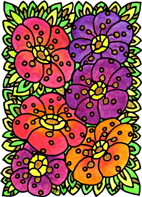 Bright flowers 14 August 2012 © Angela Porter 2012