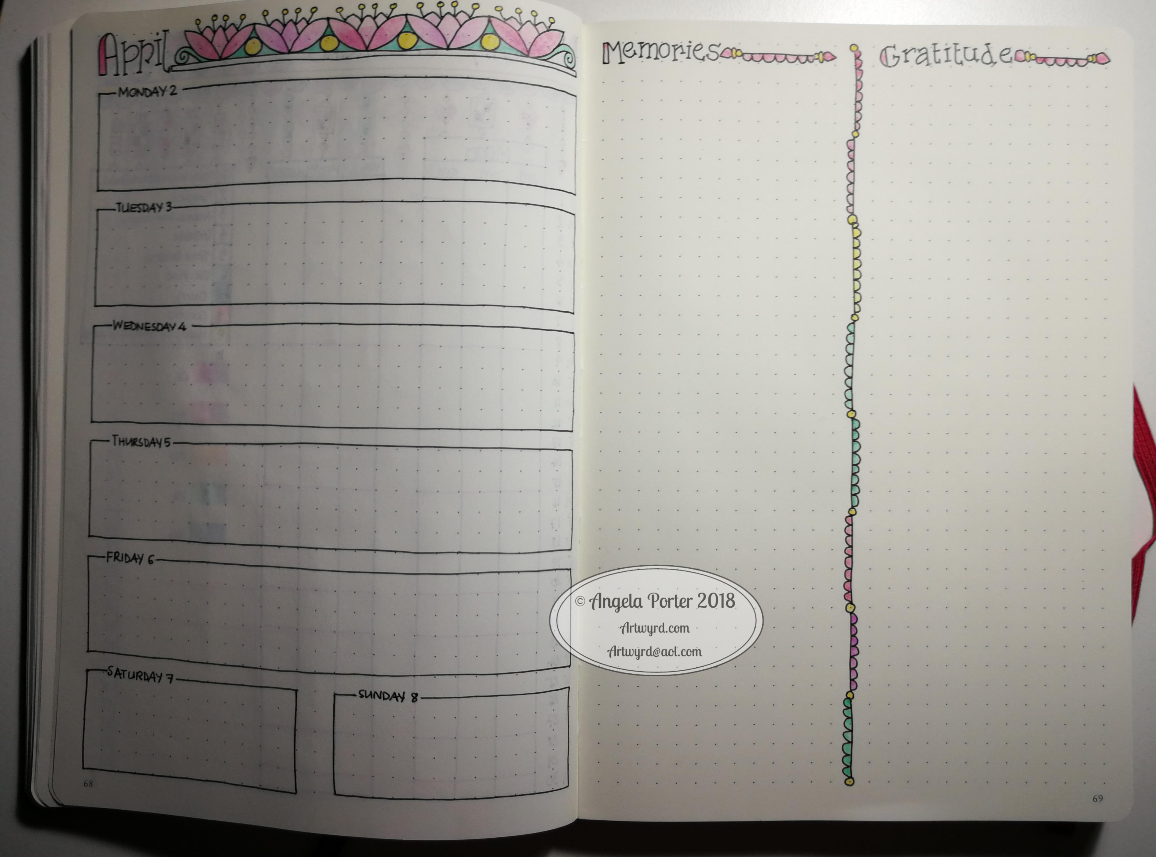 Angela Porter April Weekly Spread