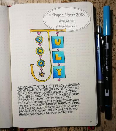 Angela Porter July 2018 BuJo Spread watermarked