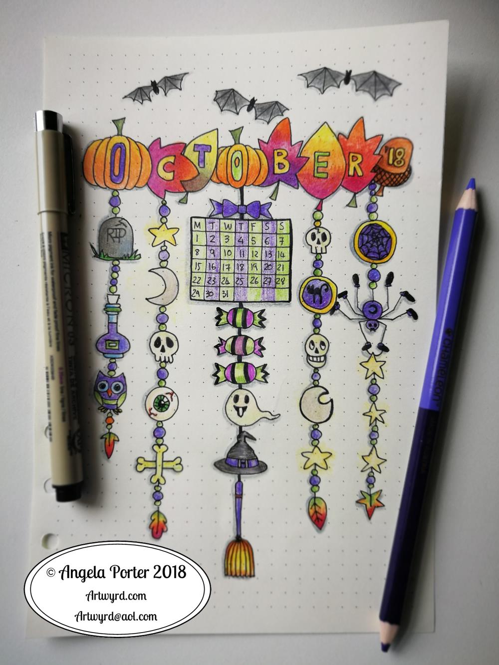 Angela Porter October BuJo Spread 2018