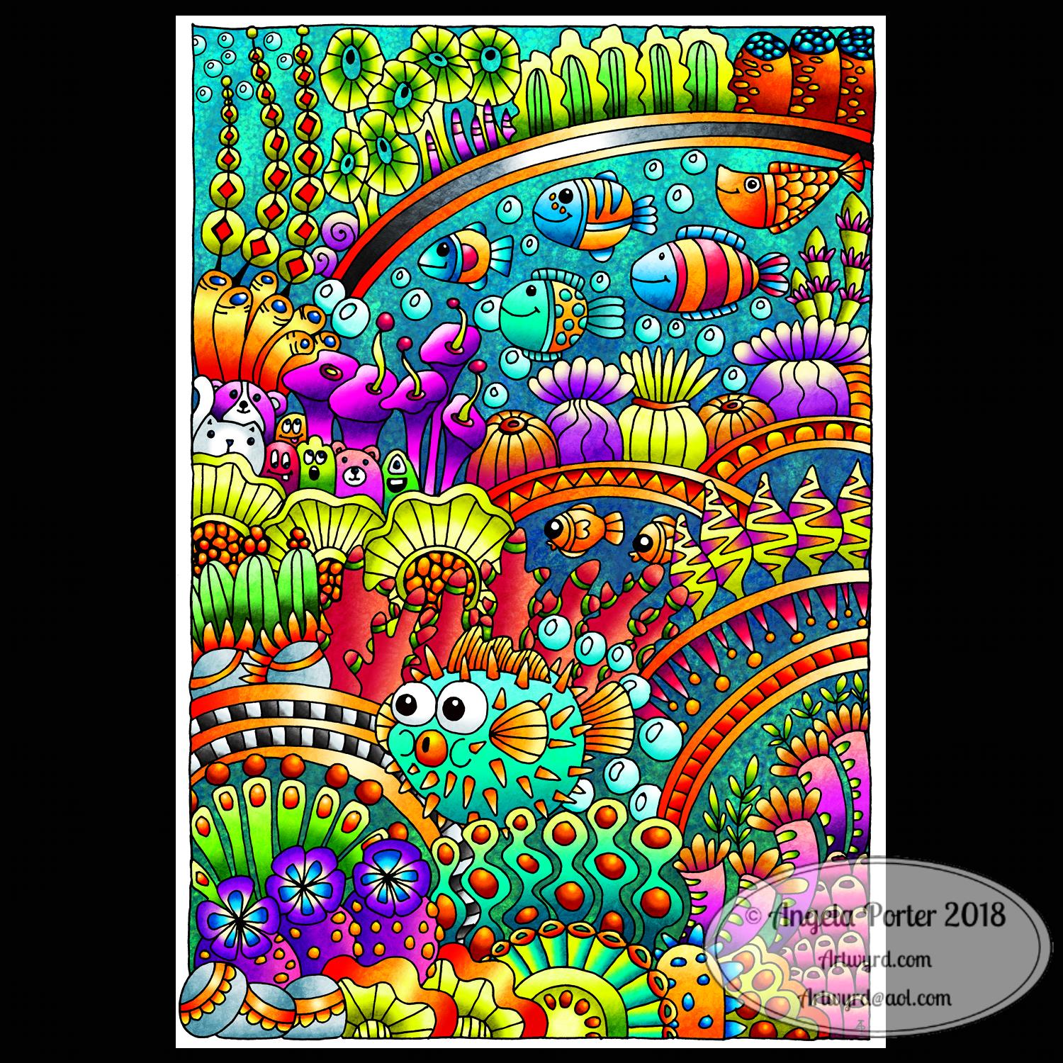 Angela Porter Inktober 2018 Day 17 Swollen coloured