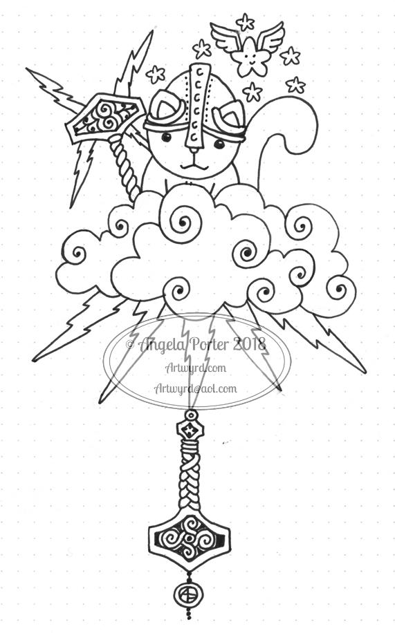 Angela Porter Inktober 2018 Day 27 Thunder