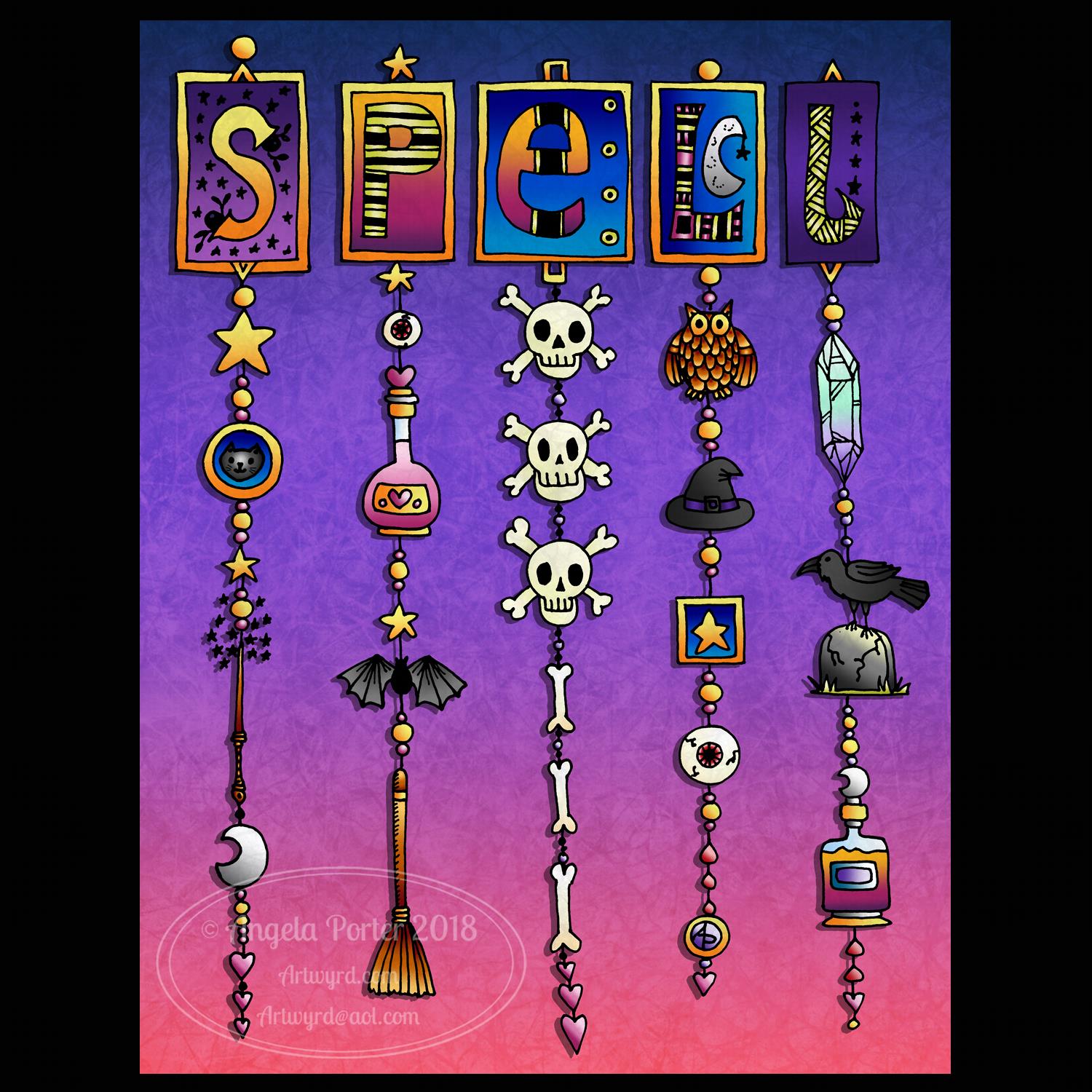 Angela Porter Inktober 2018 Day 4 - Spell