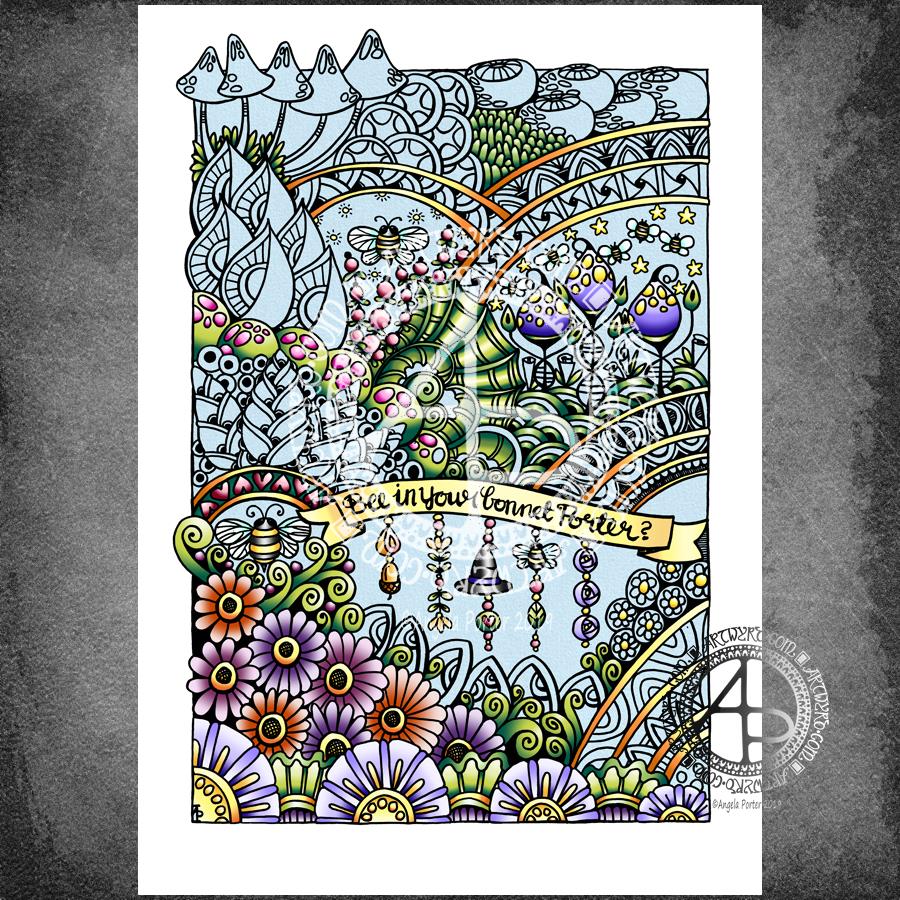 Bee in your bonnet Porter? Dangle Design WIP © Angela Porter 2019 - Artwyrd.com