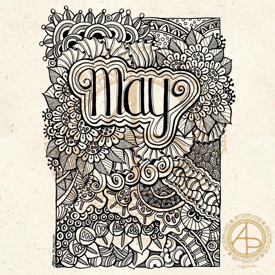 Maynard Lettering Design May – entangled hand lettering – Art is the Adventure