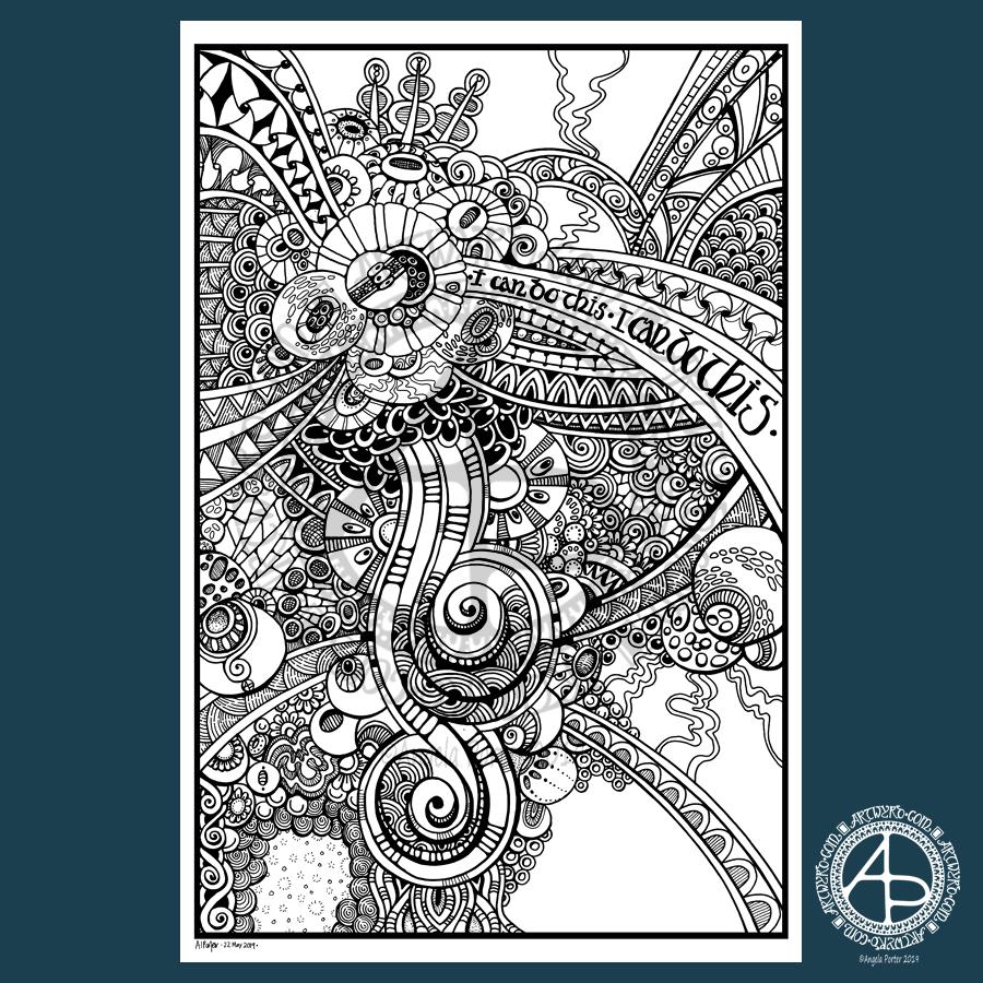 "I can do this" finished drawing © Angela Porter 2019 - Artwyrd.com