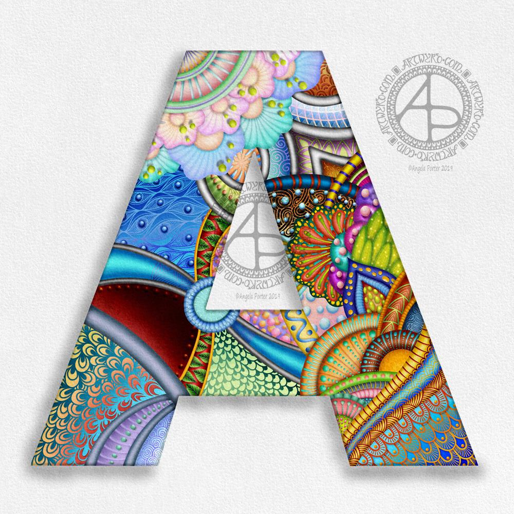 Finished Monogram A ©Angela Porter | Artwyrd.com