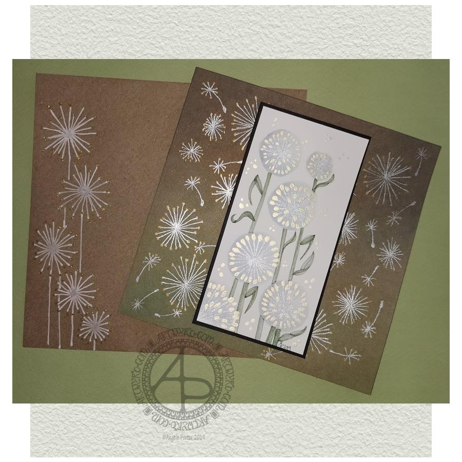 Dandelion Card and Envelope Mail Art © Angela Porter | Artwyrd.com